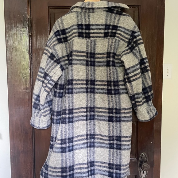 Winter navy blue and grey shacket H&M - Picture 5 of 5